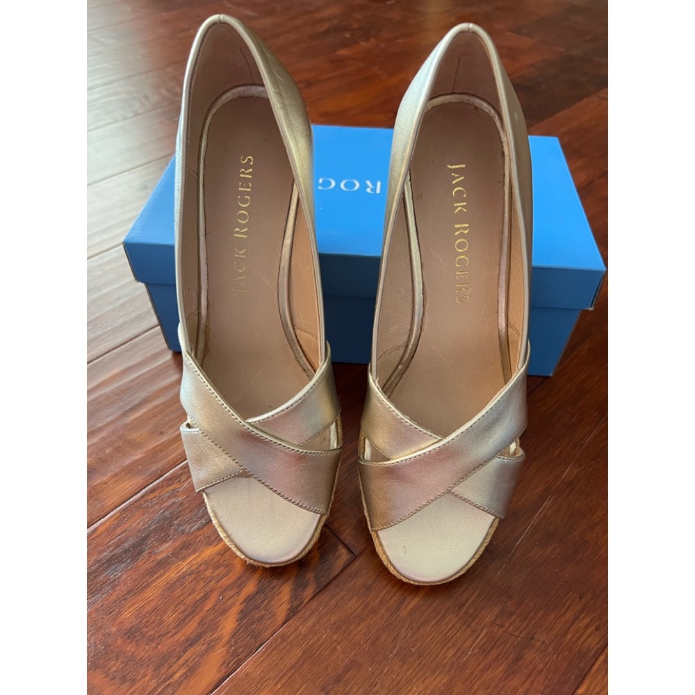 Jack Rogers Palmer Criss Cross Espadrille Wedge size 9